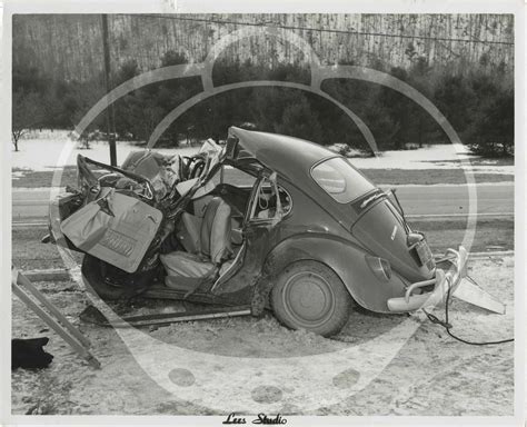 Archive of 48 original photographs of car accident scenes, 1961-1968
