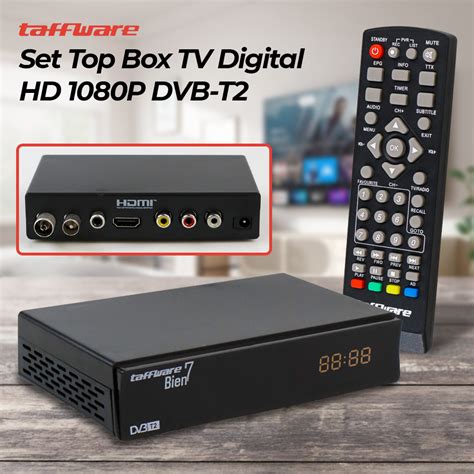 Taffware Bien7 Set Top Box Tv Digital Hd 1080p Dvb T2 Gx6701 Black