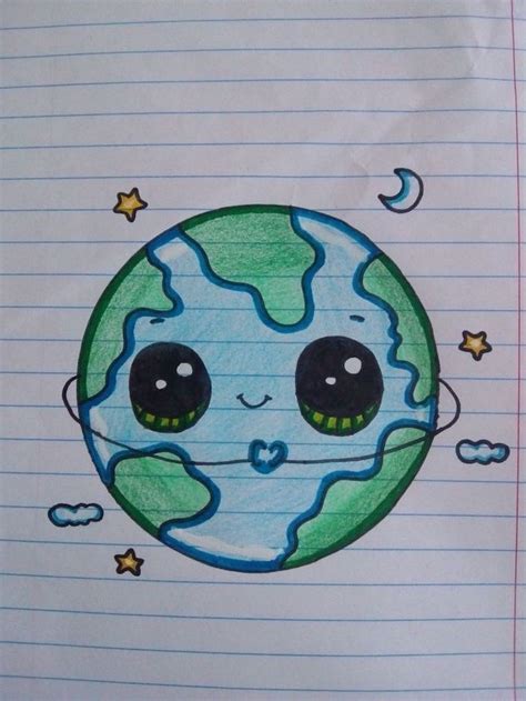 Picture to drawing pro provides much faster way to create sketches than freehand drawing. planet-earth-cartoon-with-eyes-things-to-draw-when-bored-moon-and-stars-around-it in 2020 | Cute ...