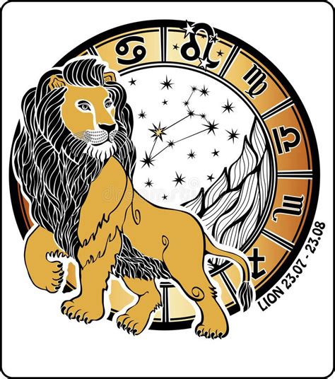 Leo Zodiac Signhoroscope Circlevector Illustrati Stock Illustration