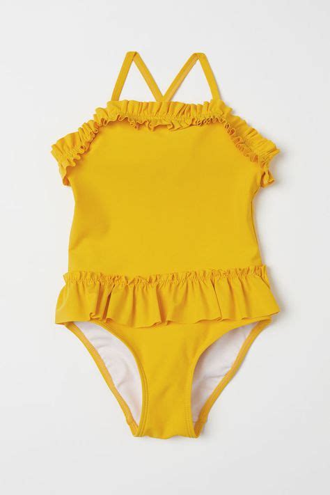 Swimsuit With Flounce Yellow Kids Handm Us 1 With Images Yellow