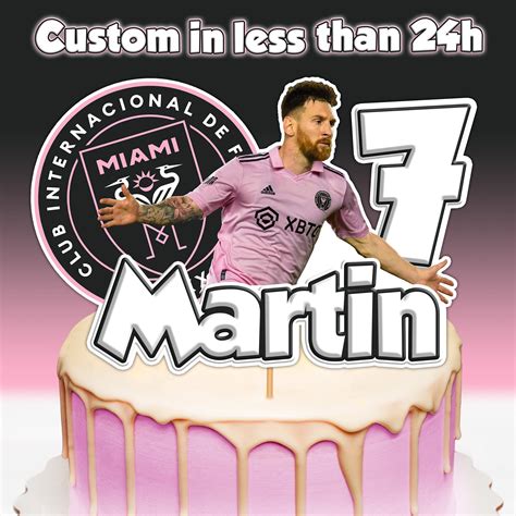 Messi Cake Topper Messi Feliz Cumpleaños Messi Inter Miami Etsy México