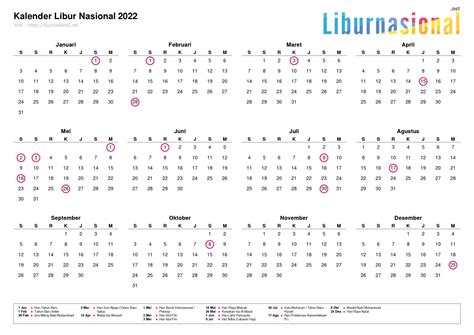 Kalender Libur Nasional 2022