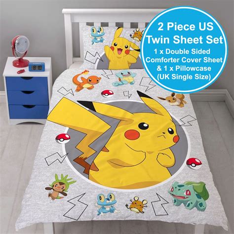 Pokemon Duvet Cover Set Kids Bedding Pikachu Single Double Ebay
