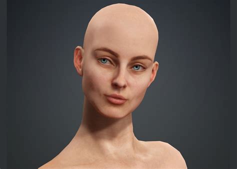 3d Girl Bald Naked Ultra Realistic Turbosquid 1947807