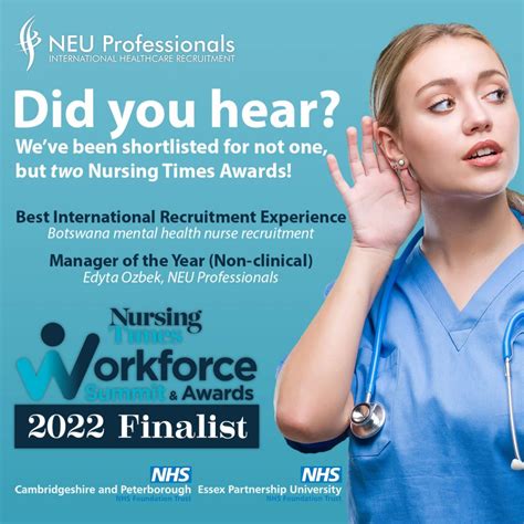 Neu Professionals Shortlisted For Two Nursing Times Awards Neu