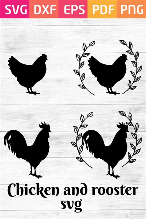Chicken And Rooster Svg Bundle Chickens And Roosters Rooster Chicken