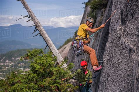 Friends Trad Climbing Squamish Canada Stock Photo Dissolve