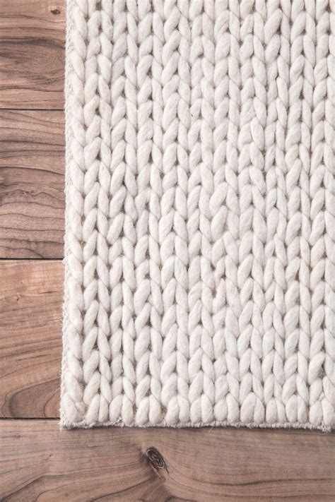 Nuloom Hand Woven Chunky Woolen Cable Rug Off White Nordstrom