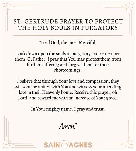 5 St Gertrude Prayers For Souls In Purgatory Printable Images