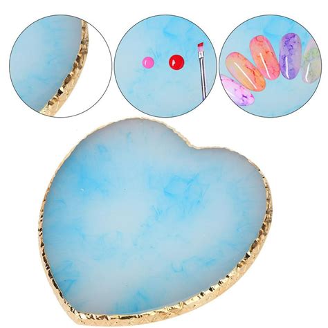 Mgaxyff Delicate Resin Heart Styling Nail Art Palette Colorful Paint