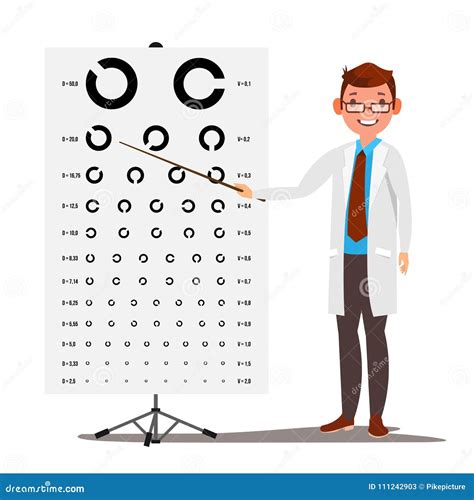 Male Ophthalmology Vector Sight Eyesight Optical Examination Doctor