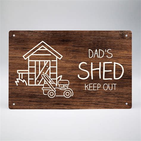 Dads Shed Sign Wall Art Metal Sign T Birthday Etsy