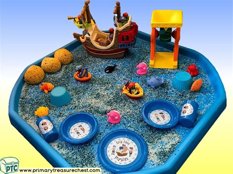 Pirates Pirate Ship Themed Small World Multi Sensory Coloured Rice