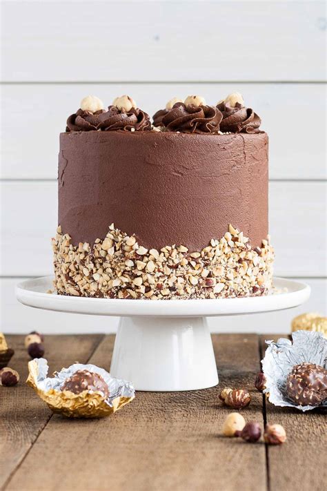 Chocolate hazelnut cake layers and with a nutella buttercream. Ferrero Rocher Cake : Liv for Cake