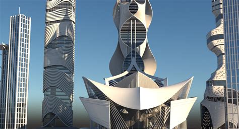 Futuristic Skyscraper Collection 6 Wirecase