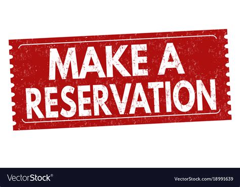 Make A Reservation Grunge Rubber Stamp Royalty Free Vector