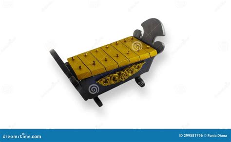 Miniature Indonesian Javanese Traditional Gamelan Music Instruments In