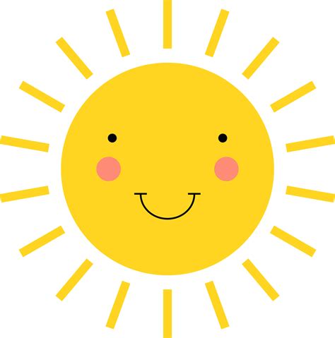 Smiling Sun Cartoon Clipart Design Illustration PNG