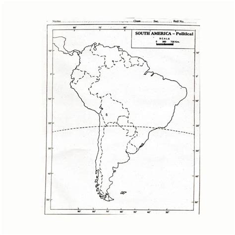 Craftwaft Political Map Of South America Blank A4 67 Gsm
