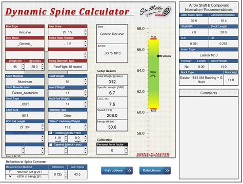Dynamic Spine Calculator And Olympic Recurve Help Archery Interchange