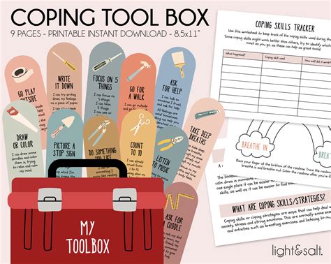 Coping Skills Tool Box Self Regulation Feelings Poster Etsy