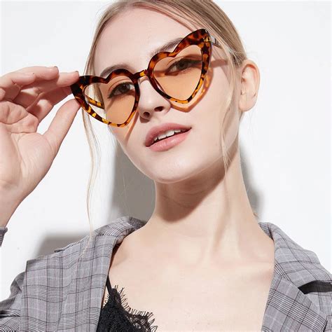 Buy New 2018 Big Frame Heart Sunglasses Women Luxury