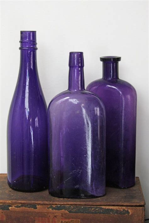 Purple Bottle Lot Large Amethyst Shaded Instant Collection Etsy Purple Bottle Bottle