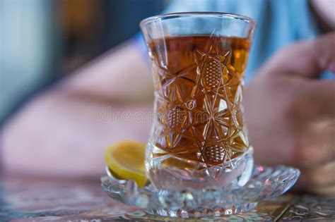 Tea In Azerbaijani Traditional Armudu Pear Shaped Glass Azerbaijan