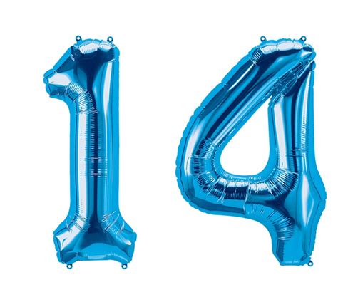 20 x 27 cm jetzt bei alles osten bestellen! Luftballon Zahl 14 blau XXL gratis Versand mit Helium