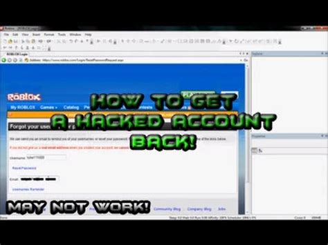 You should be able to go to roblox.com, click forgot. How to get a hacked ROBLOX account back [ Voice tut in ...
