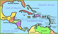 Political map of Caribbean - Ontheworldmap.com