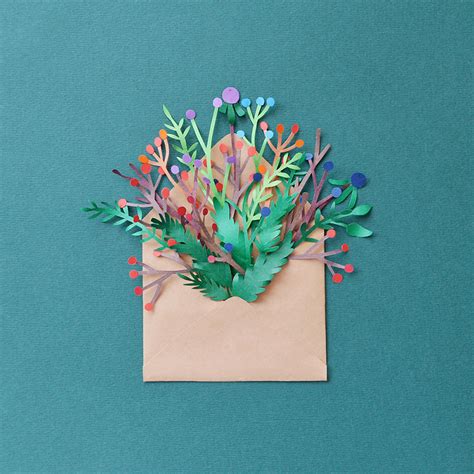 Paper Art Of Tiny Rainbow Colored Blooms Forms Spectacular Illustrations