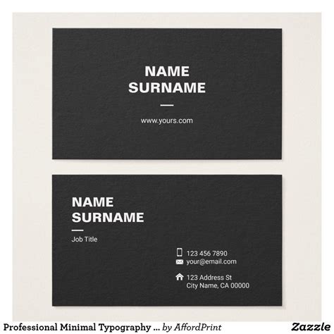 I got my new business cards from zazzle. Professional Minimal Typography Business Card | Zazzle.com ...