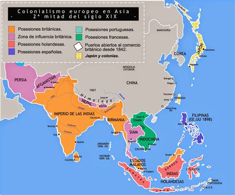 Colonialismo Europeo En Asia Segunda Mitad Del Siglo Xix Asia
