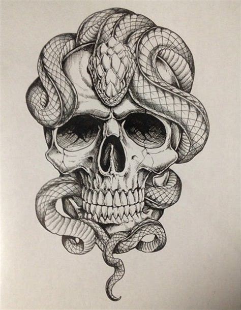 Pin By Javier Perez On Art Skull Tattoo Design Snake