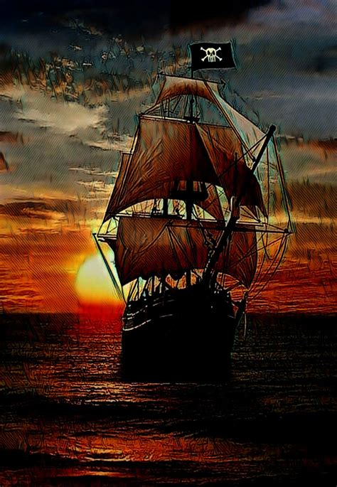 Pirates By V Ship Paintings Old Sailing Ships Ship Artwork