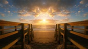 Free Images : sunset, waters, dawn, bridge, pier, reflection, beach ...