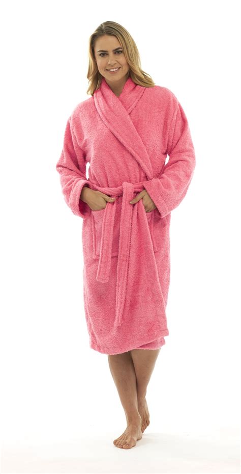 Womens Pure Cotton Luxury Towelling Bath Robes Dressing Gowns Size