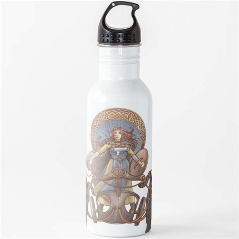 Freya Driving Her Cat Chariot Water Bottle By Dani Zemba Bottle Water Bottle Design Water Bottle