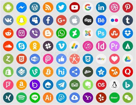 Social Media Icon Set Vector Illustration Social Media Icons Social