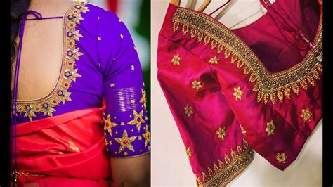 Beautiful Embroidery Work Blouse Designs For Silk Saree Blouse Design