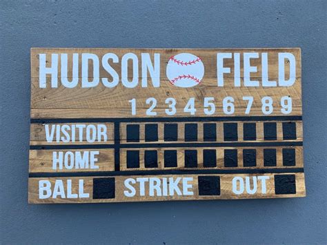 33 X 20 Baseball Scoreboard Custom Last Name Etsy Baseball