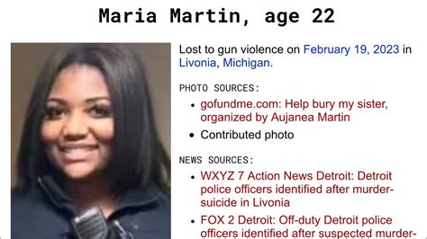 Livonia Michigan Feb 19 2022 Maria Martin 22 Detroit Police Officer
