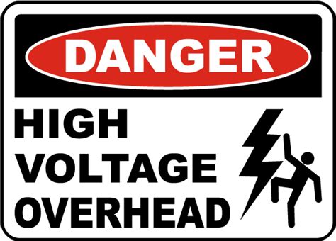 Danger High Voltage Overhead Label E3268l By