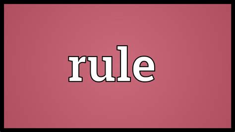 Rule Meaning Youtube