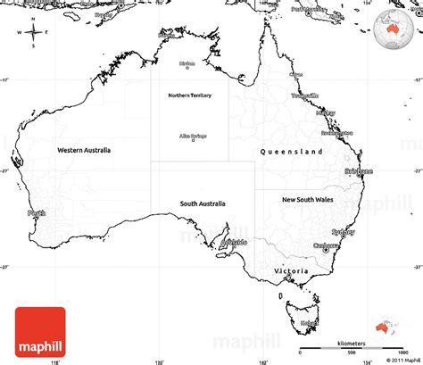 Blank Simple Map Of Australia