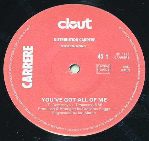 Clout Youve Got All Of Me 12 Maxi Single Album Cover Gallery