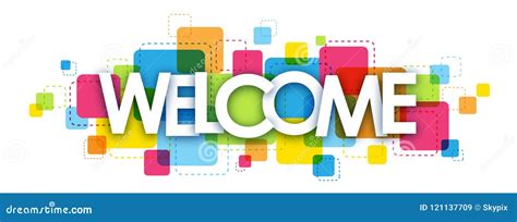 Welcome Banner With Colorful Confetti Vector Illustration