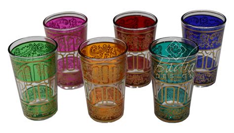 Moroccan Tea Glasses In Multi Colors From Badia Design Inc